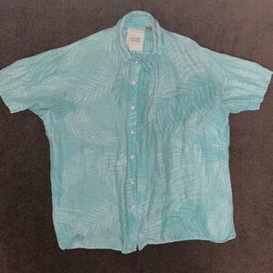 Tasso Elba Aqua Palm Print Shirt